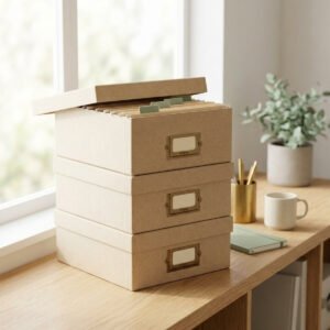 Stackable File Storage Boxes — 4 ct